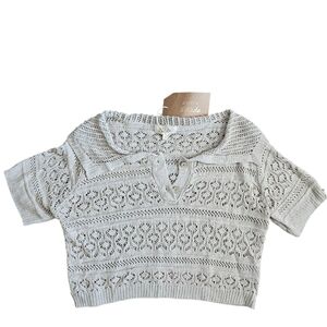 Cream Knit Cropped Sweater